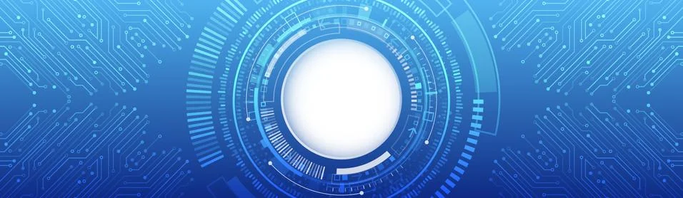 Abstract futuristic sci fi template. Wide Digital technology concept on the b Stock Illustration