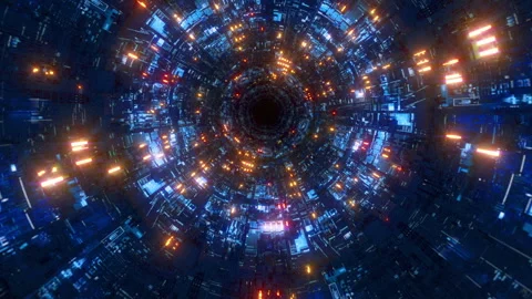Abstract futuristic sci fi warp tunnel. Stock Footage 248584858