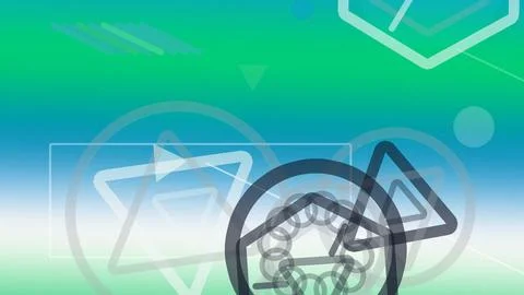 Abstract futuristic security icons float with soft hologram glow over a coo.. Stock Illustration