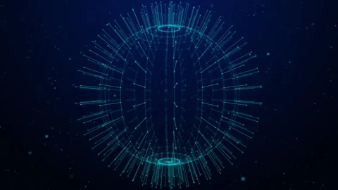 Abstract futuristic sphere of particles and plexus of lines Stock Footage 338155528
