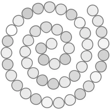 Abstract futuristic spiral maze, pattern template for children's games, white イラスト素材