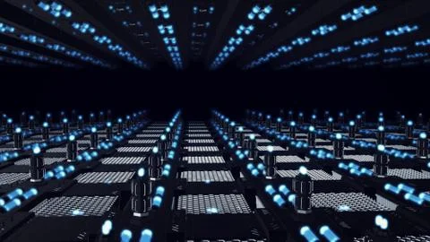 Abstract futuristic surface, endless corridor 3d illustration Illustrazione stock