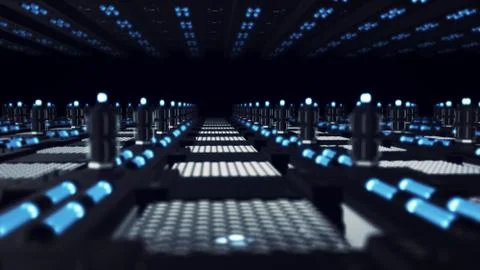 Abstract futuristic surface, endless corridor 3d illustration 스톡 일러스트