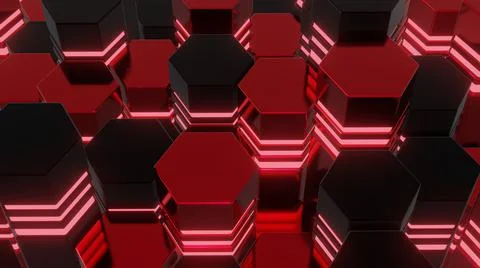 Abstract of futuristic surface hexagon pattern with light rays. Modern wallpa Stock Illustration