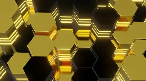 Abstract of futuristic surface hexagon pattern with light rays. Modern wallpa Illustrazione stock