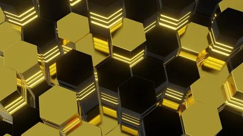 Abstract of futuristic surface hexagon pattern with light rays. Modern wallpa 스톡 일러스트