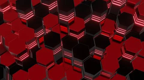 Abstract of futuristic surface hexagon pattern with light rays. Modern wallpa Illustrazione stock