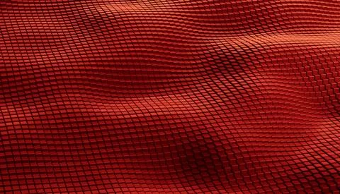 Abstract futuristic surface hexagon pattern with red light rays Stock Illustration