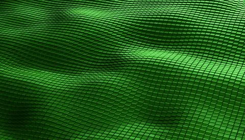 Abstract futuristic surface hexagon pattern with green light rays Stock Illustration
