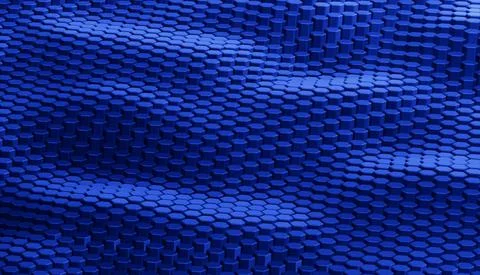 Abstract futuristic surface hexagon pattern with blue light rays Stock Illustration