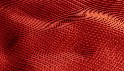 Abstract futuristic surface hexagon pattern with red light rays Illustrazione stock