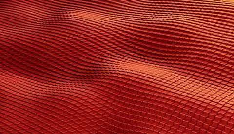 Abstract futuristic surface hexagon pattern with red light rays Stock Illustration