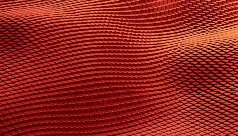 Abstract futuristic surface hexagon pattern with red light rays 스톡 일러스트