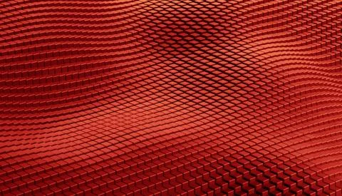 Abstract futuristic surface hexagon pattern with red light rays Stockillustratie