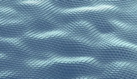 Abstract futuristic surface hexagon pattern with blue light rays Stock Illustration