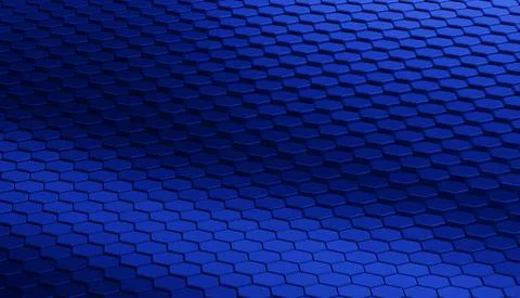 Abstract futuristic surface hexagon pattern with blue light rays Stock Illustration