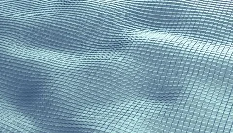 Abstract futuristic surface hexagon pattern with blue light rays Illustrazione stock