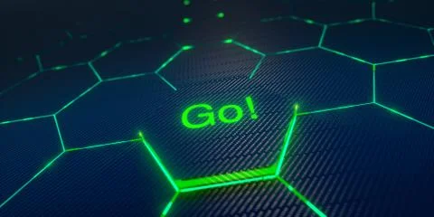 Abstract futuristic surface hexagon pattern with light rays Foto stock