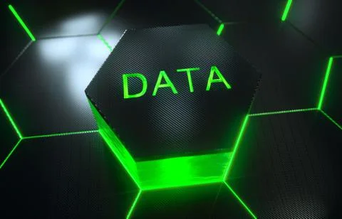 Abstract futuristic surface hexagon pattern with light rays Stock Photos