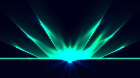 Abstract futuristic synthwave background featuring cyan neon light burst an.. 库存插图