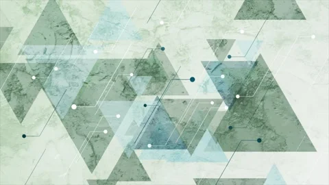 Abstract futuristic tech background with geometric triangles and network lines Video stock 337417325