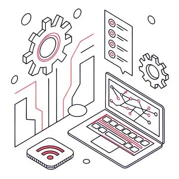 Abstract Futuristic Tech Patterns and Circuit Board Graphics Illustrazione stock