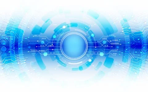 Abstract futuristic technological background with various technology elements Stock Illustration