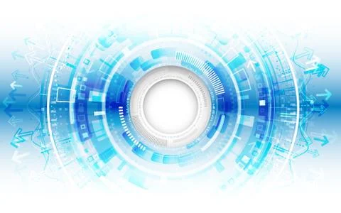 Abstract futuristic technological background with various technology elements Stock Illustration