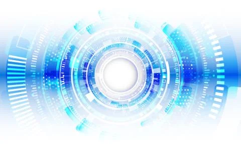Abstract futuristic technological background with various technology elements Stock Illustration
