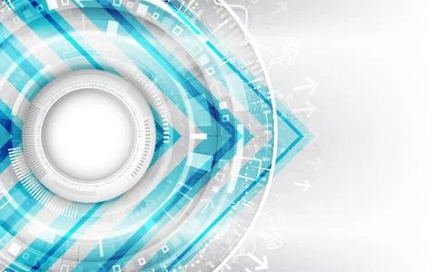 Abstract futuristic technological background with various technology elements Stock Illustration