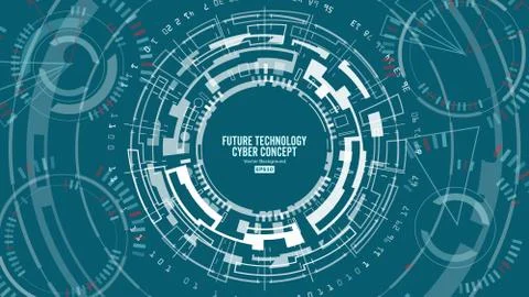 Abstract Futuristic Technological Background Vector. Security Cyberspace Illustrazione stock