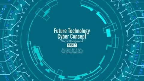 Abstract Futuristic Technological Background Vector. Security Cyberspace Illustrazione stock