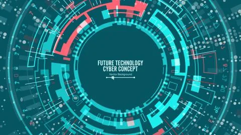 Abstract Futuristic Technological Background Vector. Security Cyberspace Illustrazione stock