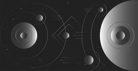 Abstract futuristic technologies. Abstract background with dynamic lines, cir Stock Illustration