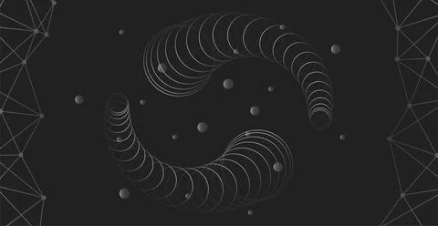 Abstract futuristic technology. Abstract background with dynamic lines and ci Illustrazione stock