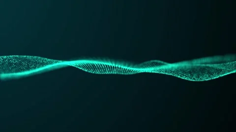 Abstract futuristic technology animated dot wave on a blue background. Digi.. Stock Footage 296473977