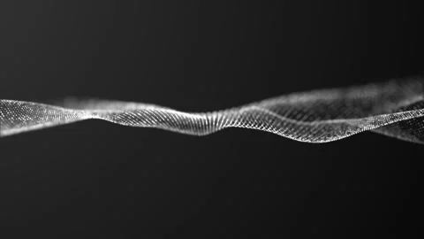 Abstract futuristic technology animated a white dot wave on a black backgro.. Video stock 296477658