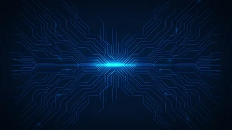 Abstract Futuristic Technology Background animation With Glow Blue Circuit Vidéo 346000002