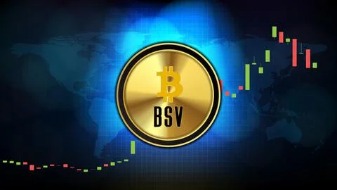 Abstract futuristic technology background of Bitcoin SV (BSV) Price graph Cha イラスト素材