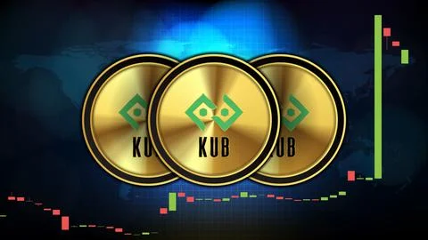 Abstract futuristic technology background of Bitkub Coin (KUB) Price graph Ch イラスト素材
