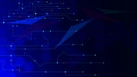 Abstract futuristic technology background with circuit board. Illustrazione stock