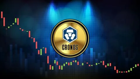 Abstract futuristic technology background of Cronos (CRO) Price graph Chart c Stock Illustration