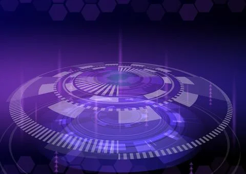 Abstract futuristic technology background. Digital haxagon line and curve pol Stock Illustration