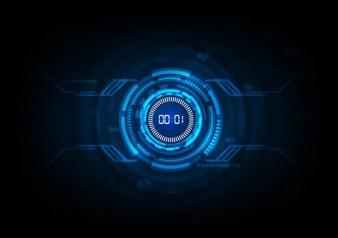 Abstract Futuristic Technology Background with Digital number timer concept.. イラスト素材