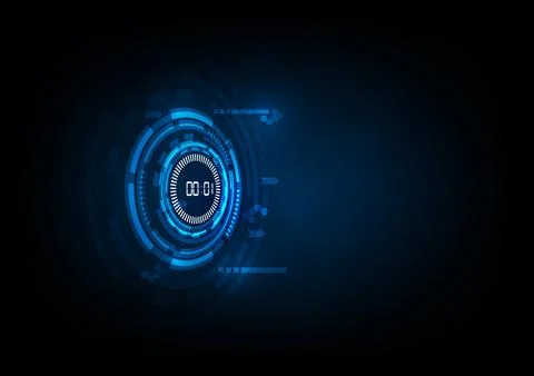 Abstract Futuristic Technology Background with Digital number timer concept.. Stock Illustration