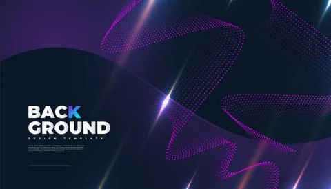 Abstract Futuristic Technology Background with Dotted Wave and Rays Effect 스톡 일러스트