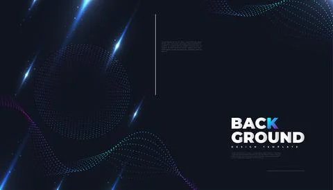 Abstract Futuristic Technology Background with Dotted Wave and Rays Effect 스톡 일러스트