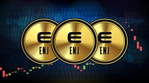 Abstract futuristic technology background of Enjin Coin (ENJ) Price graph Cha イラスト素材