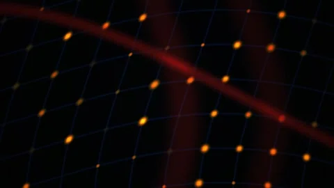 Abstract Futuristic Technology Background Featuring Glowing Grid Nodes and .. 動画素材 343686838