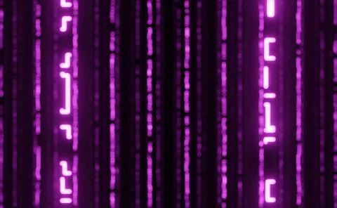 Abstract futuristic technology background, glitter pink particles falling down Illustrazione stock